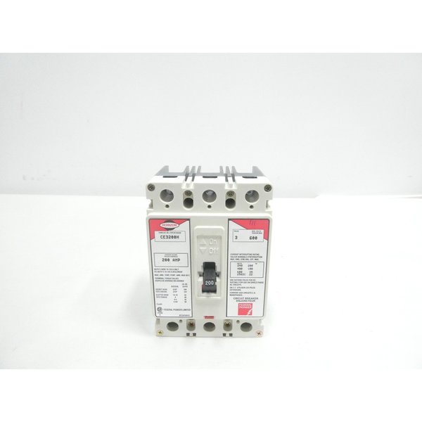 Federal Pioneer Molded Case Circuit Breaker, 200A, 3 Pole, 600V AC CE3200H